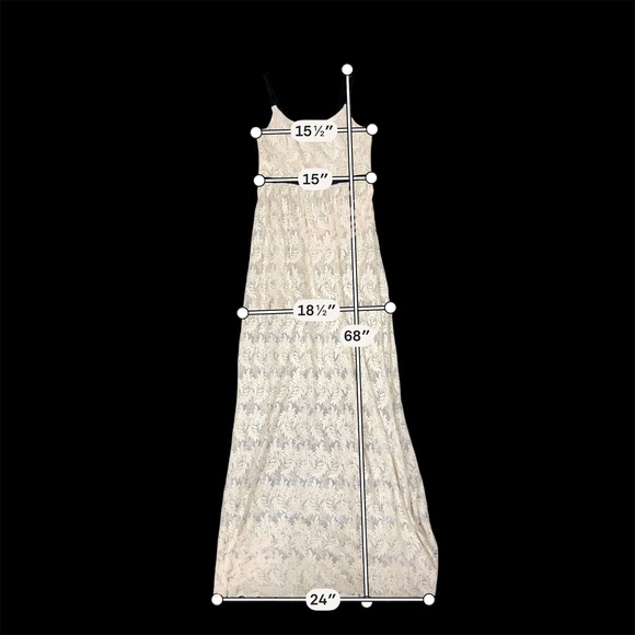 NWT ABS Allen Schwartz $659.00 boho metallic thread lace overlay full length - Picture 14 of 14